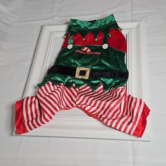 Christmas Elf Dog Costume size Medium - Picture 1 of 7